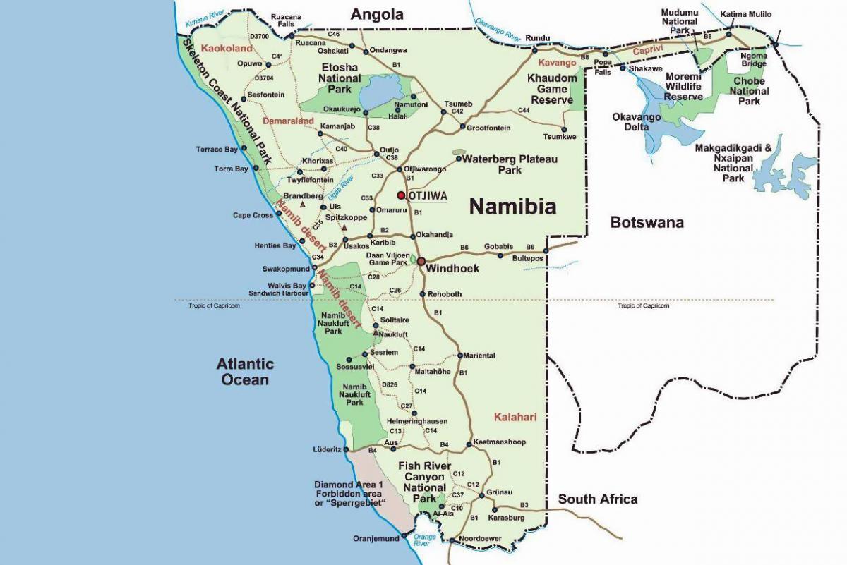 balangkas baybayin Namibia mapa