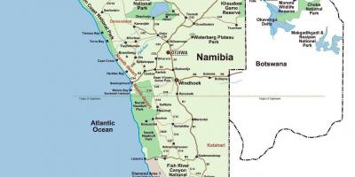 Ang mapa ng Namibia