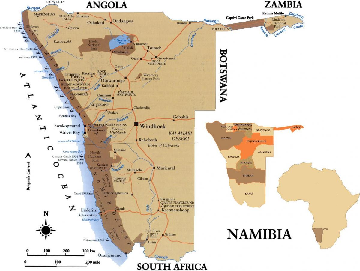 Mapa ng skillsmap Namibia